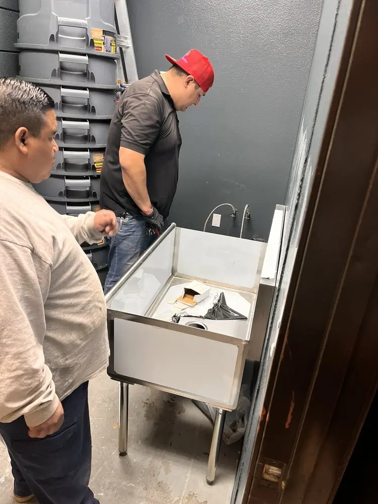 Commercial plumbing and sink installation in Amelia